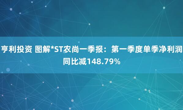 亨利投资 图解*ST农尚一季报：第一季度单季净利润同比减148.79%